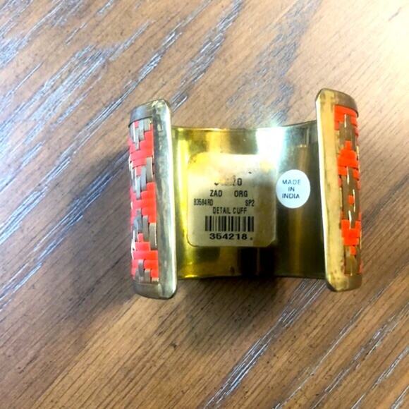 NWT! Francesca's Collections Gold & Coral Cuff Bracelet - Picture 8 of 8